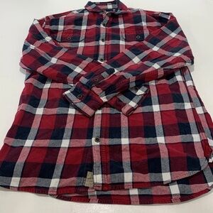 Jachs  Shirt Mens Long Sleeve Size Large Tall Plaid Red white black
